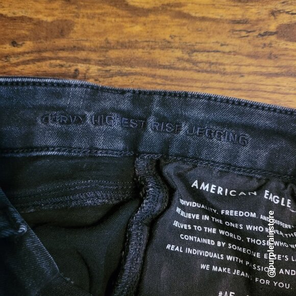American Eagle Jeans 4 S Jegging Curvy Highest Rise Next Level Stretch Black - Picture 5 of 12